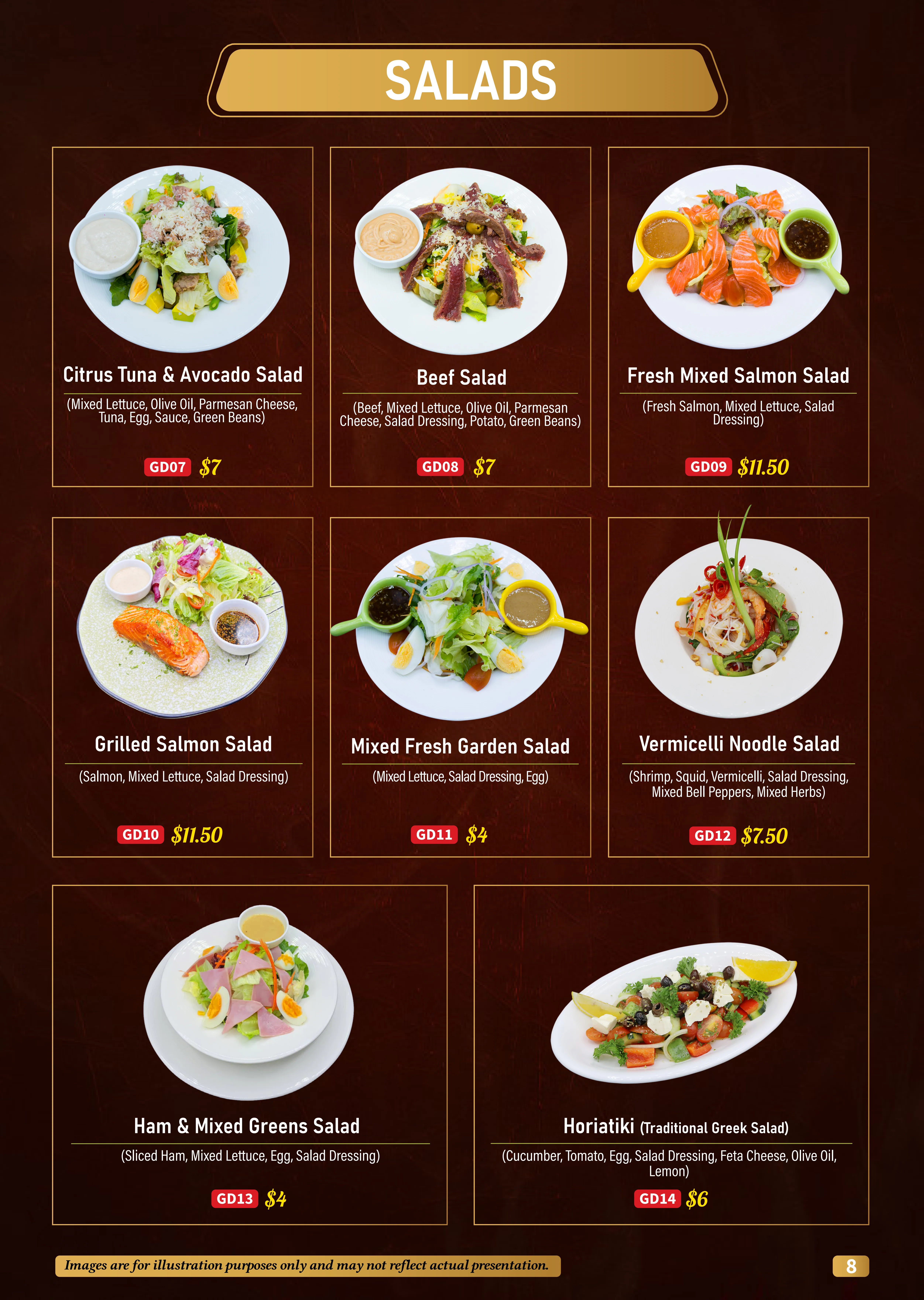 Salad Selection Menu 2